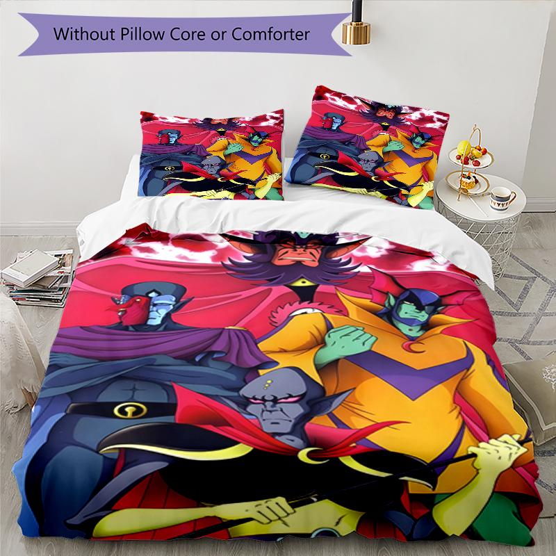 3pcs UFO Robot Grendizer3 Design Cover Set - HD Printed Bedding with 1 Cover and 2 Pillowcases - Perfect for Home and Dorm Decor