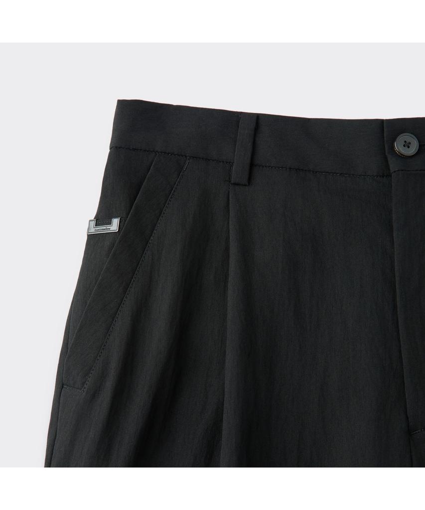 Keoseuuteommellou Black Wide Fit Tucked Pants Cwpam26341Bkx