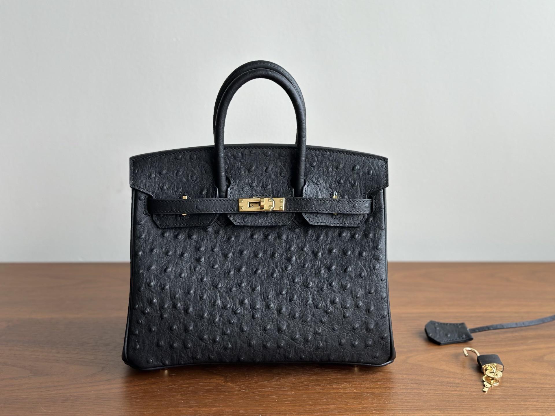 

Platinum Lining Version Ostrich Pattern Cowhide Upgrade Style Fashion Large Capacity Womens Handbag 25cm