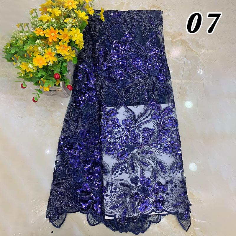 1 Yard Luxury Bead Sequins Lace Fabric For Diy Sewing Wedding Party Bridal Evening Dress DIY Sew French Tulle Fabric Material