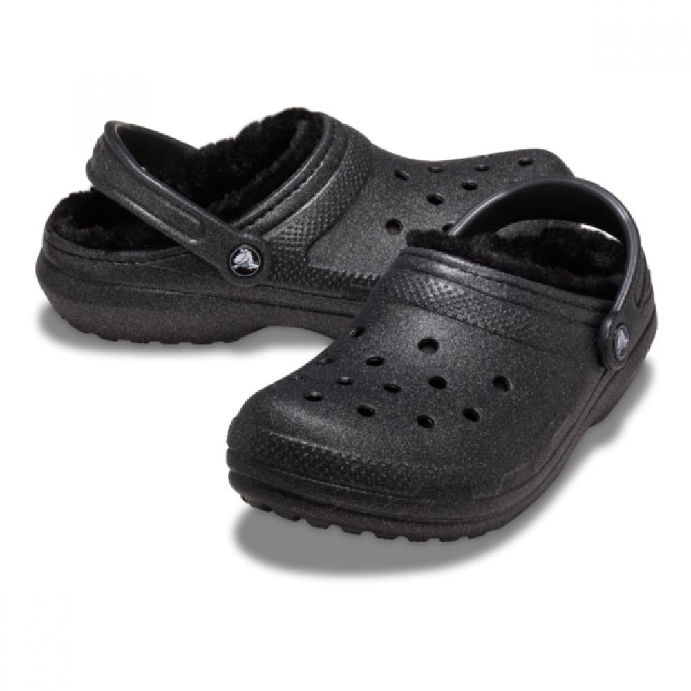 Crocs Unisex Classic Fuzz Lined Glitter Clog 211928 001 Crocs Sandals Slippers Gibbitz Daily