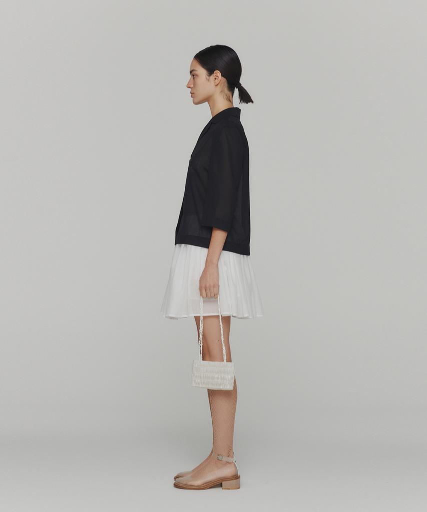 Amomento Cotton Shirring Banding Skorts_White