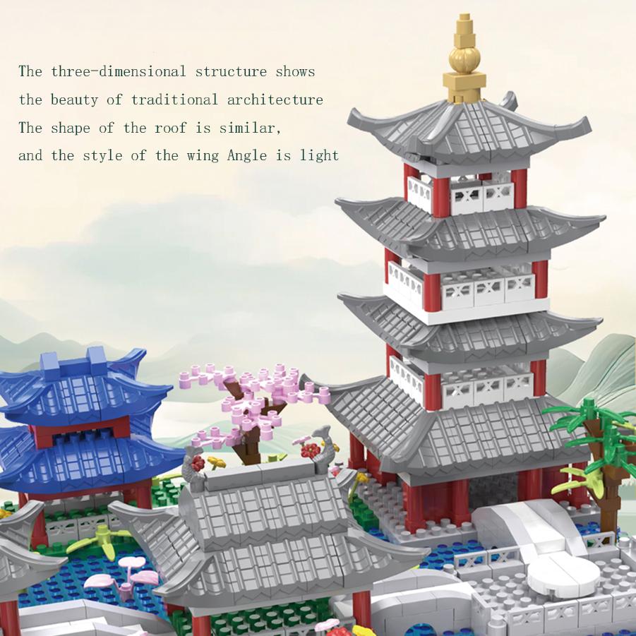 Hangzhou West Lake Puzzle Assembly Of Classical Architectural Models Ornaments Building Blocks Children'S Building Block Toys