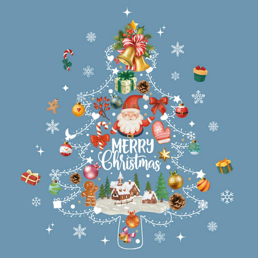 Festive Tree Sticker Christmas Window Sticker Removable Window Sticker Vibrant Colors Decoration Easy Installation Sticker