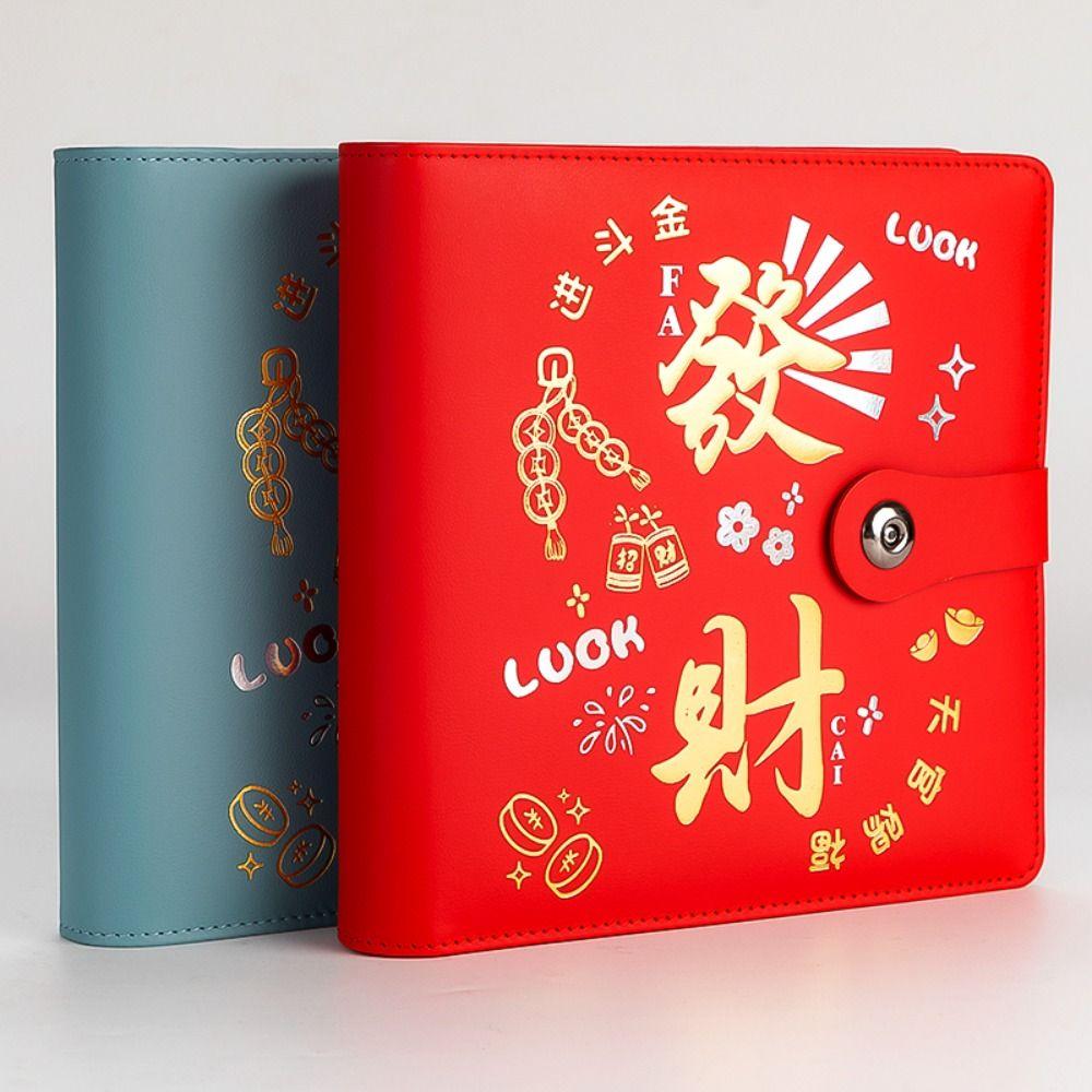 Loose-leaf Saving Money Binder PU Leather Planner Organizer Fashion Account Book New Year's Gift