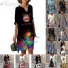 JPNTKY Fashion Summer Spring 1/2 Sleeves V-Neck Casual Dresses