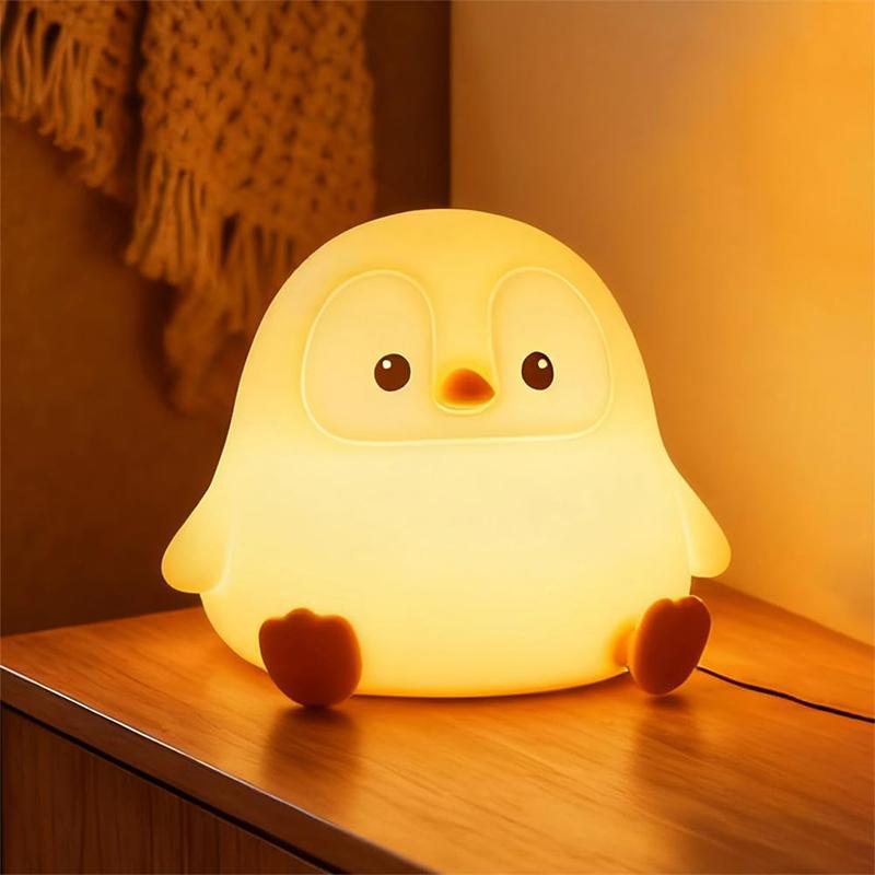 Penguin Nursery Night Light, LED Squishy Silicone Lamp,2 Levels Dimmable Bedroom Nightlight Touch Lights,Dorm Decor lamps