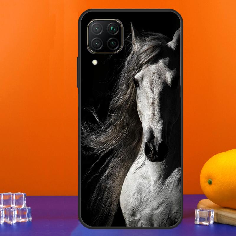 Black White Horse For Huawei Nova 9 10 SE 5T 12i 12s 11i Y91 Y90 Y60 Y70 Y72 Y61 P60 Pro P20 P40 P30 Lite Case