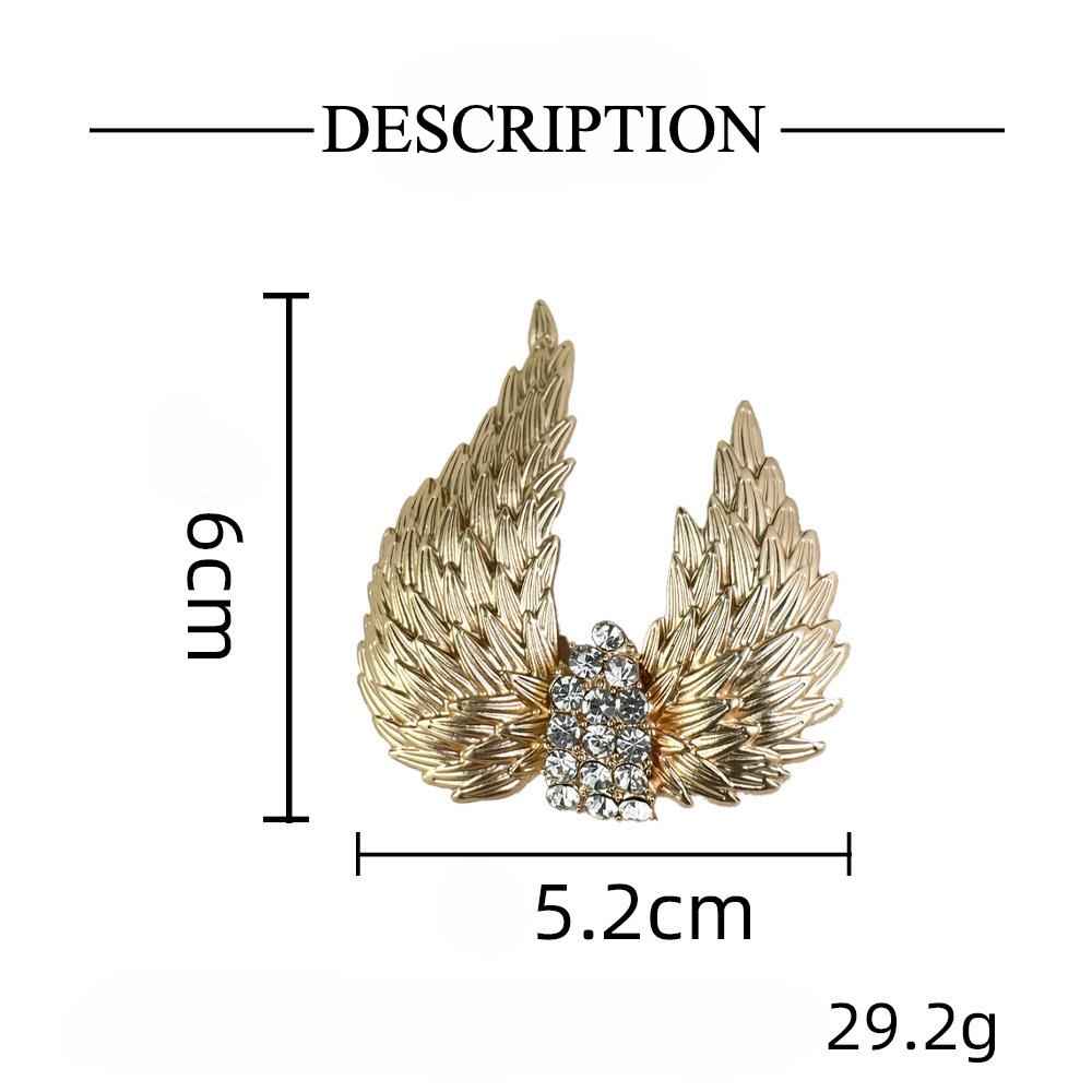Retro Gold Wing Feather Brooch, Personalized Light Luxury High-end Banquet Accessories, Pin Corsage