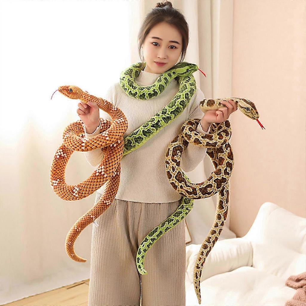 2026 Giant Boa Constrictor Realistic Plush Toy, 80 inches, Lifelike Gift for Kids, Party Prank Prop