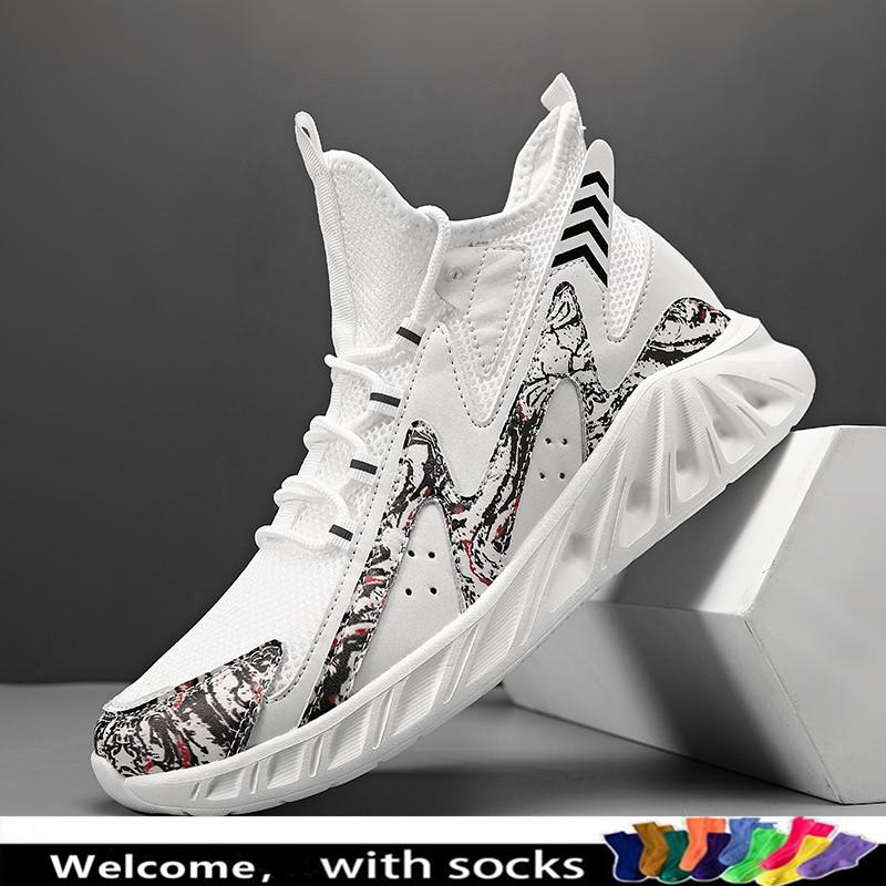 

Чоловіче повсякденне зручне дихаюче взуття Fly Weave Зручне взуття на відкритому повітрі Кросівки Спортивне взуття для бігу Тенісне взуття 44 білий