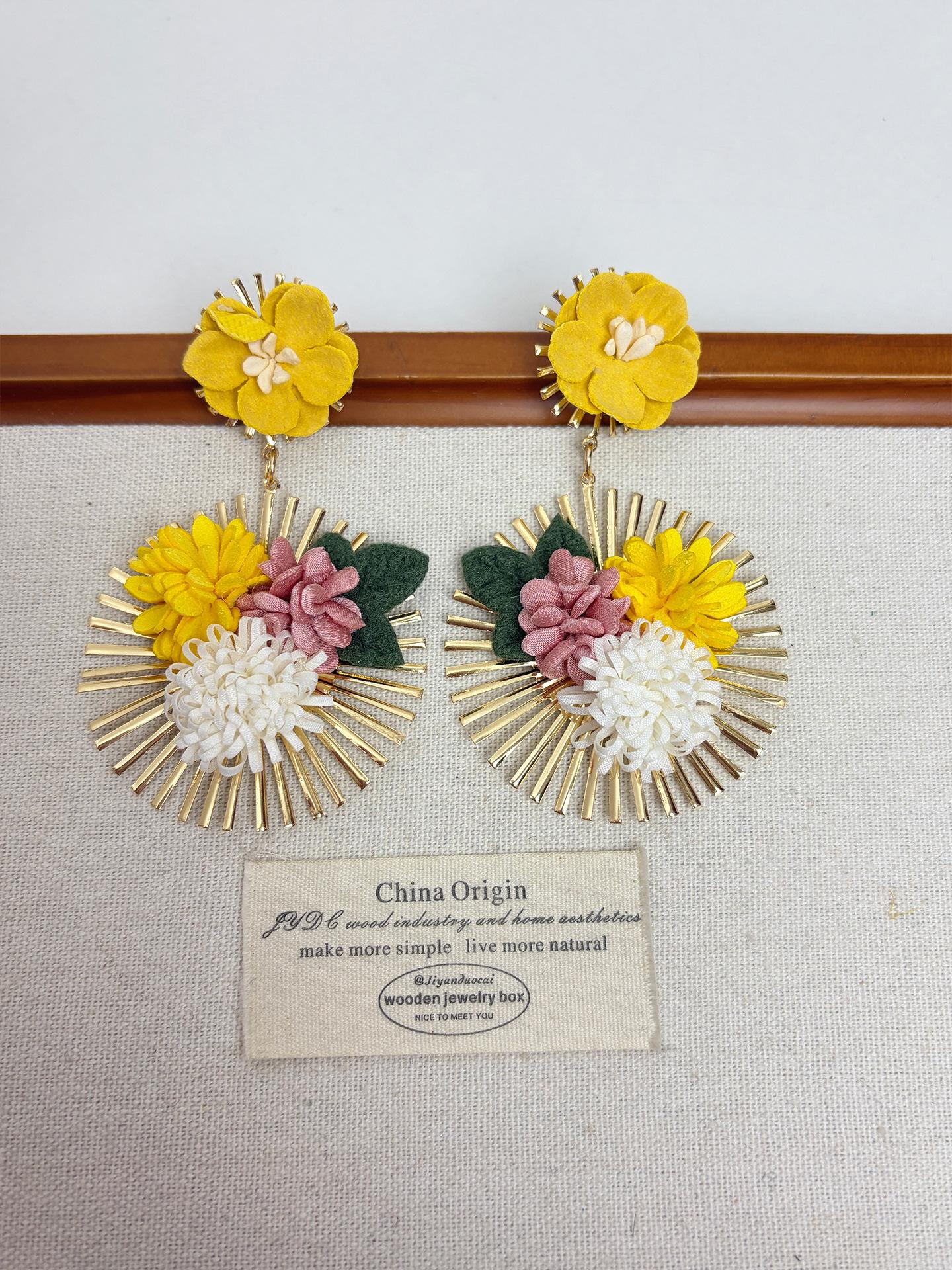 Flower Tassel Earrings Vacation Style Minimalist Luxury Ear Jewelry
