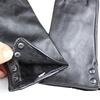 Leather Gloves Female Metal Button Style Velvet Lining Warm Autumn and Winter Free Shipping Sheepskin Gloves