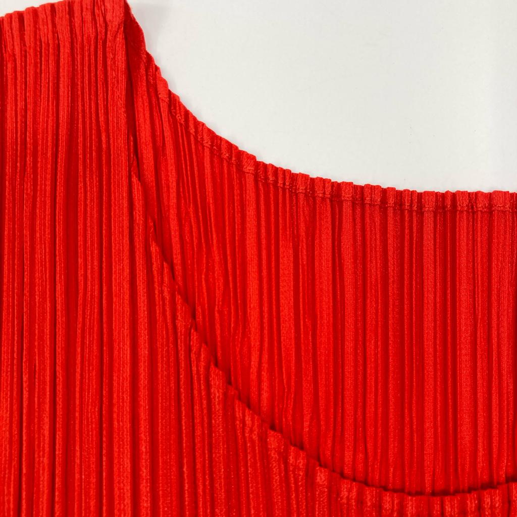 PLEATS PLEASE Excellent condition 21AW PP13-JK185 Red Pleated Blouse tops 3 RedUsed