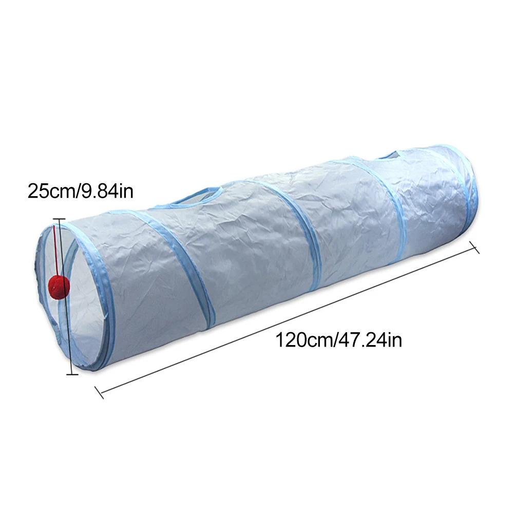 Foldable Cat Tube Interactive Tunnel Toy Scratch-Resistant Cat Tunnel Training Pet Supplies Portable Pet Tunnel with Peek Holes
