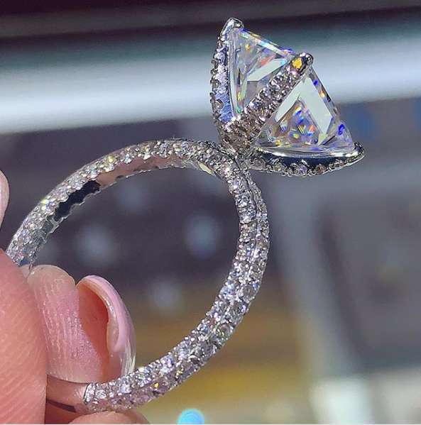 For Jewelry Eight Hearts Eight Arrows Super Flash Square Zircon Ring Women, Popular