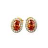 Xiancan 925 Silver Gold-Plated Fanta Orange Oval Stud Earrings, European & American Style, Simple & Versatile Fashion.