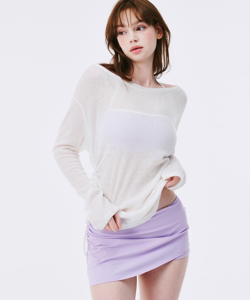 Sonyalebai Diagonal Skirt Shorts_Purple