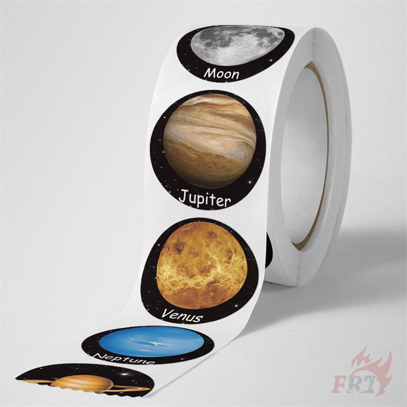 500Pcs/Roll Planets in The Universe Kids Rewards Stickers - DIY Scrapbooks Album Decor Sealing Label Decals
