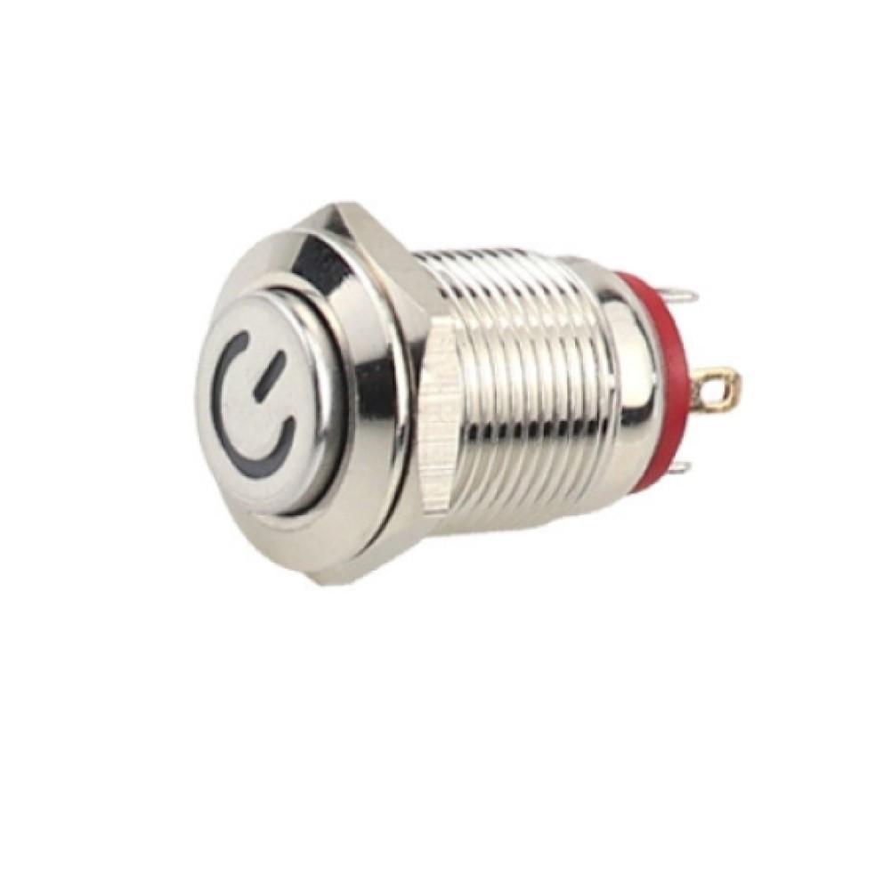 Power Button Switch DIY Equipment Green Metal Button