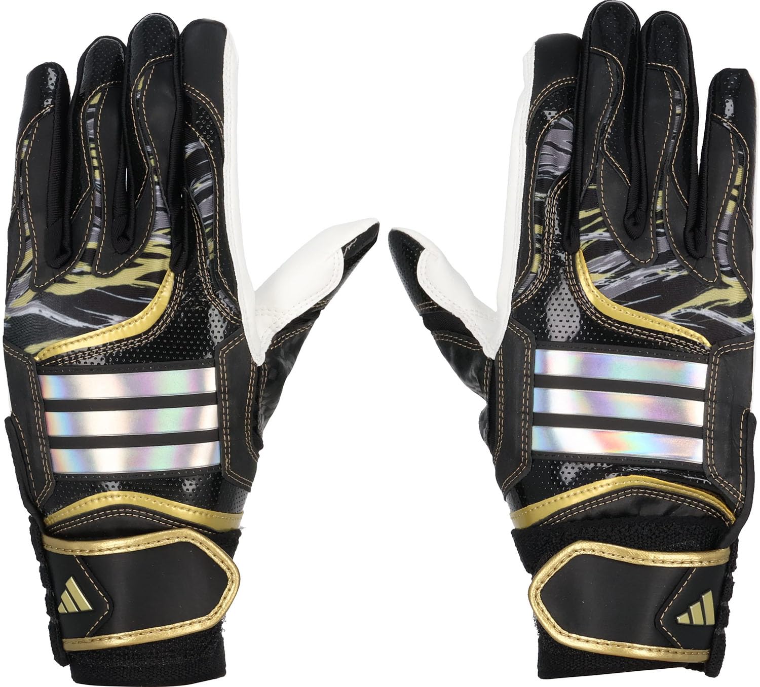 adidas Batting Junior Black x JM LBG905 Baseball/Softball Gloves, Gold,
