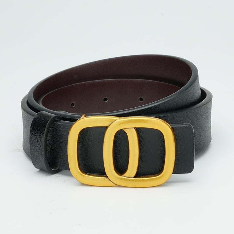 Women's Belt Dress Smooth Buckle Women's Skirt and Decorative Women's Belt Versatile Thin Belt