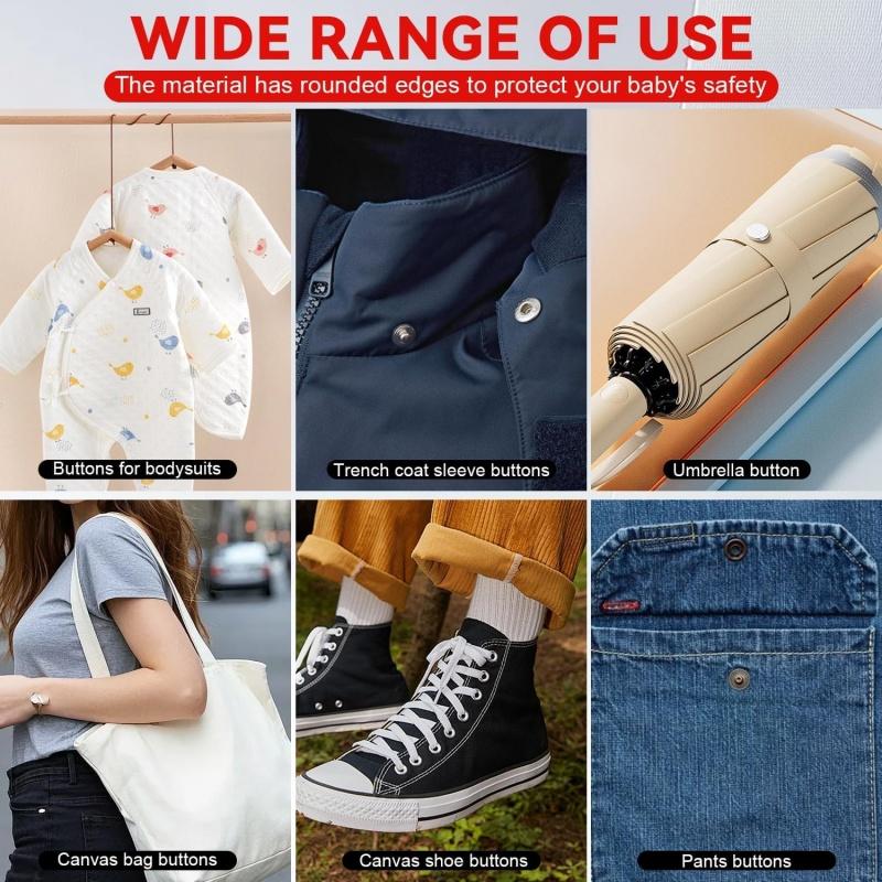 100Sets Metal Snap Button Kit, with Fastener Plier, New Snaps for Fabric, Snap Buttons for Sewing Fasteners, Suitable for DIY Crafts, Clothing, Sewing