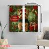 2pcs,2D Plane Printing Pattern Curtains Santa Dog Durable Polyester (without Rod) Festive for Various Rooms, Contemporary