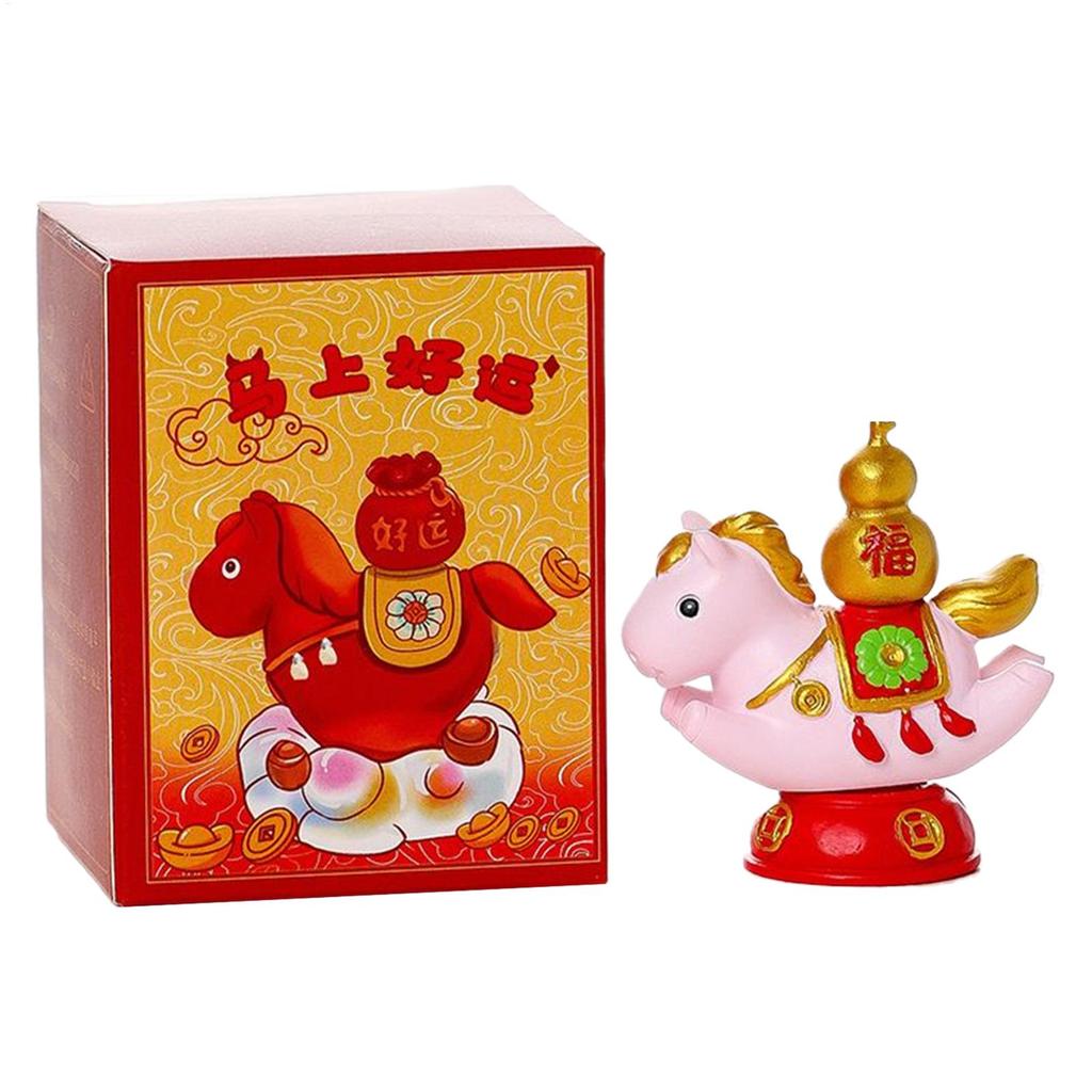 Year Of The Horse Figurine Rotatable Lucky Horse Decor for Wealth 2026 Chinese New Year Decoration for Home Office Store School