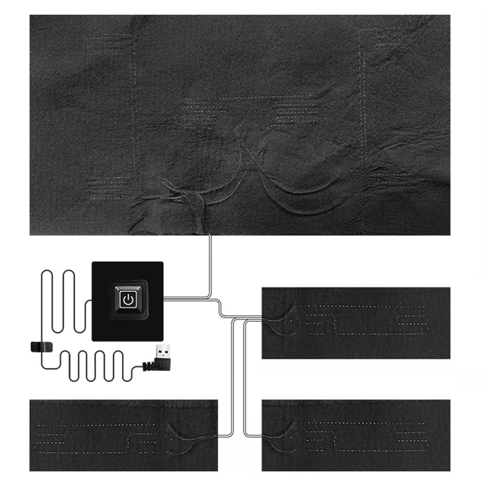 Electric Heating Pads 5/4/2/1 Zones Cloth Jacket Heater Pads 3 Gear Adjustable DIY Heat Clothing Thermal Pads for Camping Hiking