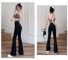Women's High Waist Black Micro Flare Slimming Pants