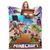 Cartoon Mines Pixel Game Crafts Flannel Blanket Super Warm Throw Blanket for Home Decor Decorative Street Trend Bedspread
