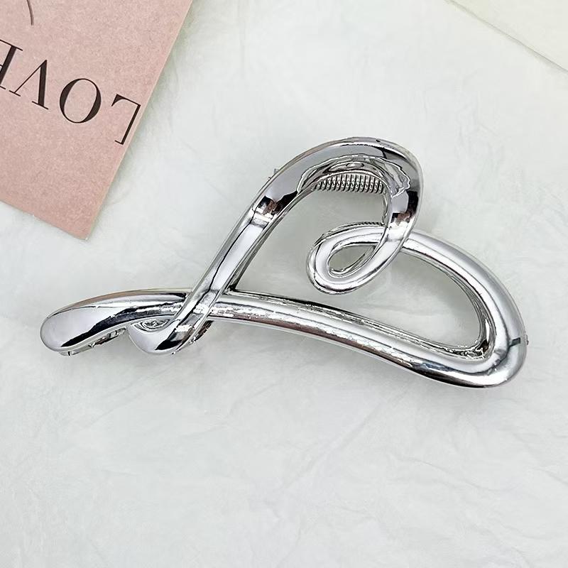 Elegant Silver Imitation Metal Hair Clip Women's Shark Clamp High-End Hair Accessories Stylish Hair Grips for Ladies