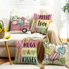 New Valentine's Day Pillow Love Cushion Home Cartoon Print Pillow Case Sofa Bedside Cushion
