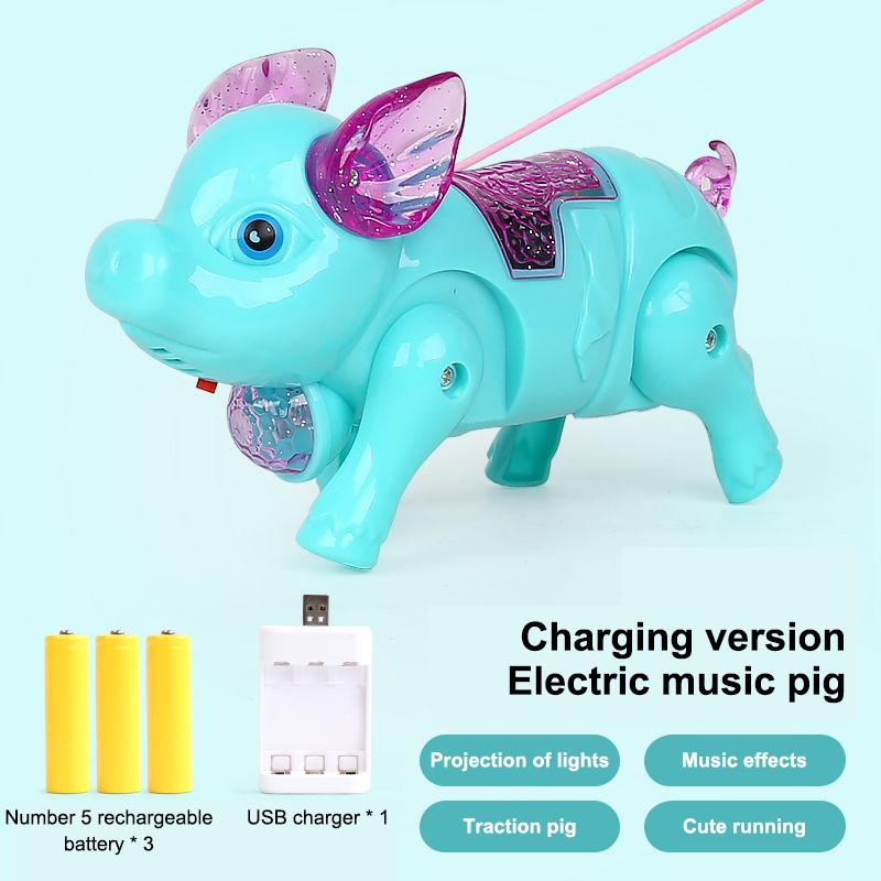 New Pink Color Electric Walking Pig Toy With Light Musical Kids Funny Electronics Toy Children Birthday Gift Toys