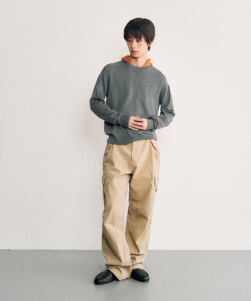 Leondi Chevron Field Cargo Pants - Beige