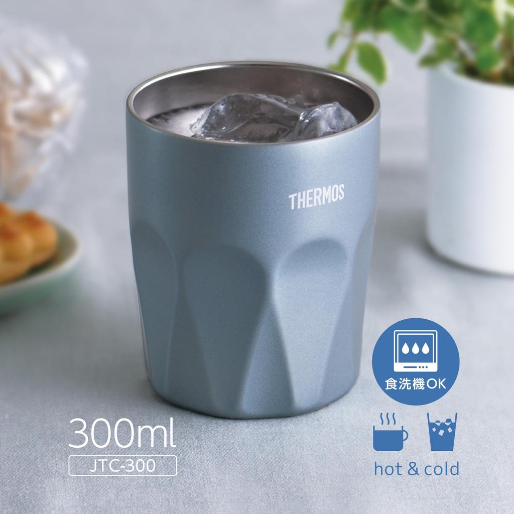 Thermos Vacuum Insulated Tumbler 300ml Misty Blue Glass Cup Design Tumbler MSB JTC-300