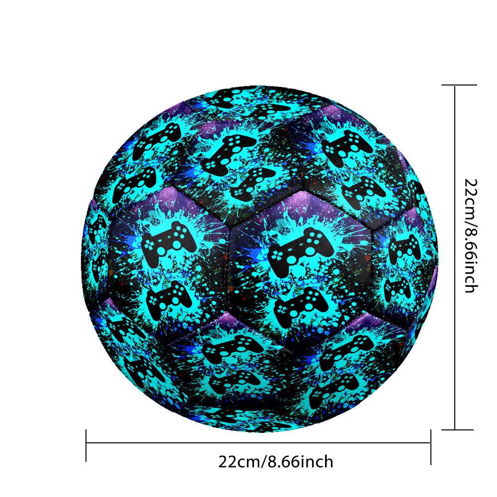 Gamepad Indoor Soccer Ball Size 5 Colorful All Ages Machine Stitched PVC Competition Ready Durable High-Bounce