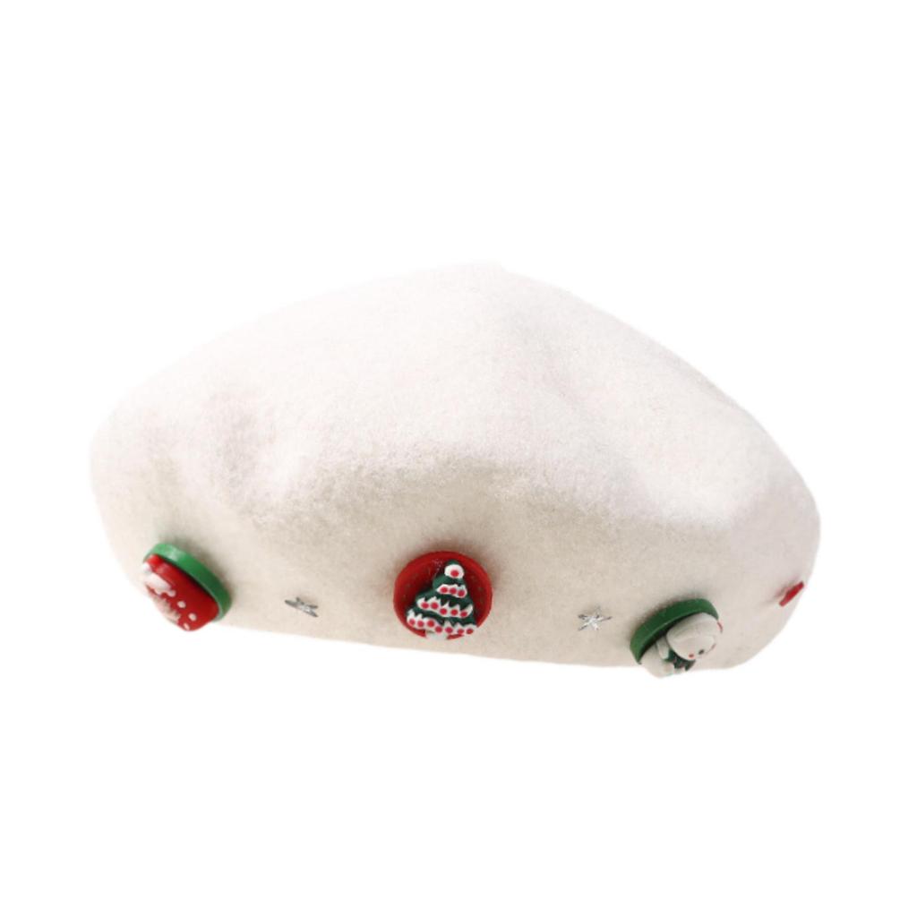 Christmas Beret Cap Women Men Beanie Beret for Holiday Birthday Gift Party