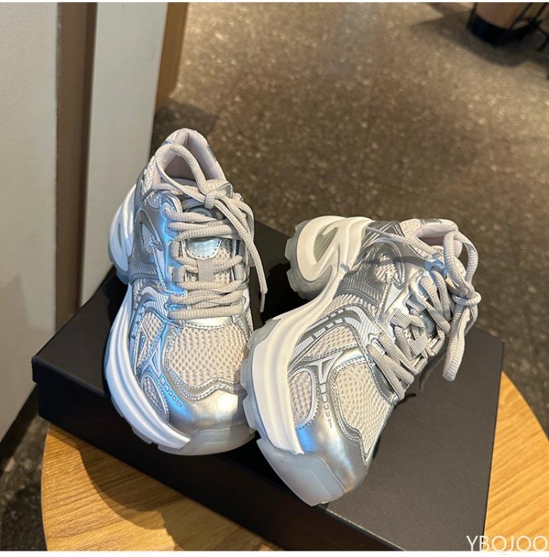 Casual Comfortable Thick Soled Height Increasing Women's Shoes Women's Summer Mesh Breathable Fashionable Versatile Sports Shoes