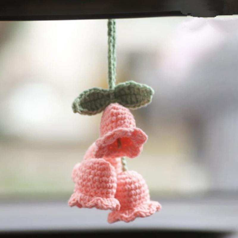 Hanging Decors Cute Bellflower Ornament for Backpacks Keychains Knitted Pendant