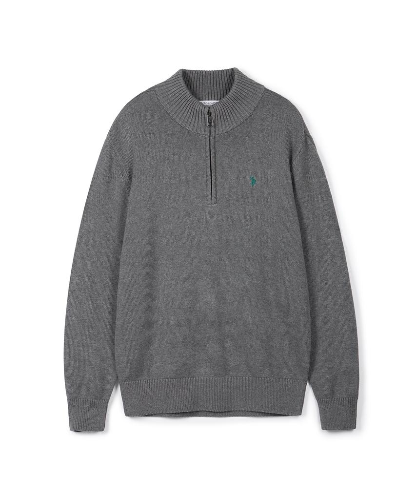 USPOLOASSN Plain Half-Zip Knit_Melange Gray