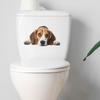 Playful Daydreaming Puppy Toilet and Wall Sticker Set Waterproof Self-Adhesive Removable Decal for Bathroom WC Decoration