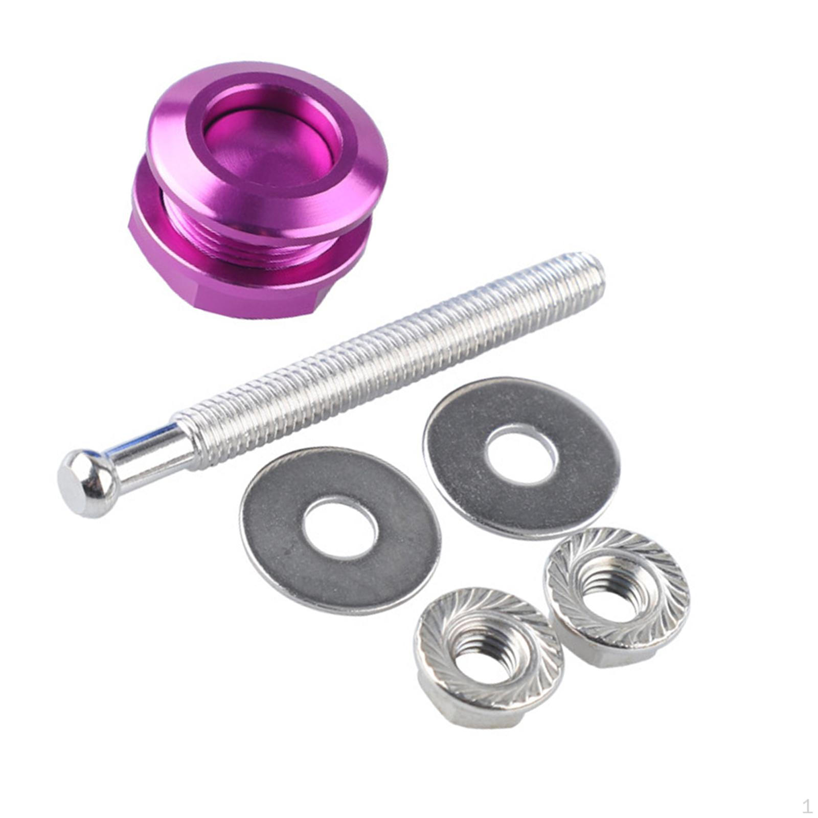 

21mm Universal Push Button Hood Latch Kit Sturdy Professional Aluminum Alloy Purple