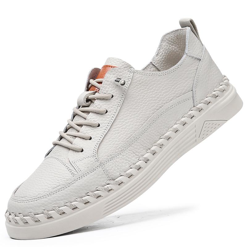 Handmade Leather Casual Men's Shoes Outdoor Design Sneakers Male Comfortable Leather Shoes Men Fashion Hot Sale Driving Footwear