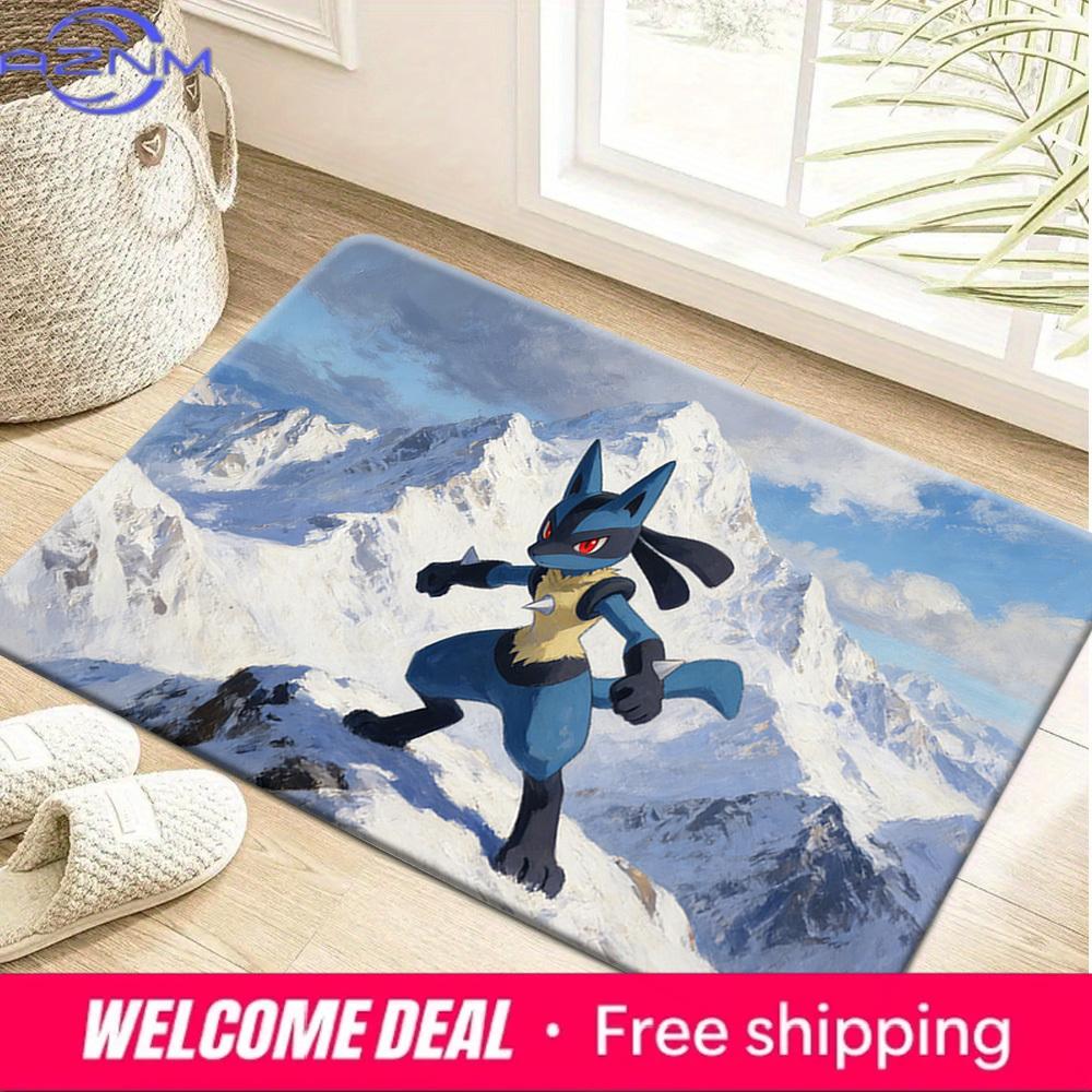 Pokemon Lucario Snow Mountain Print Doormat Non-Slip Absorbent Floor Mat for Indoor Entrance 40x60cm(15x23 in)