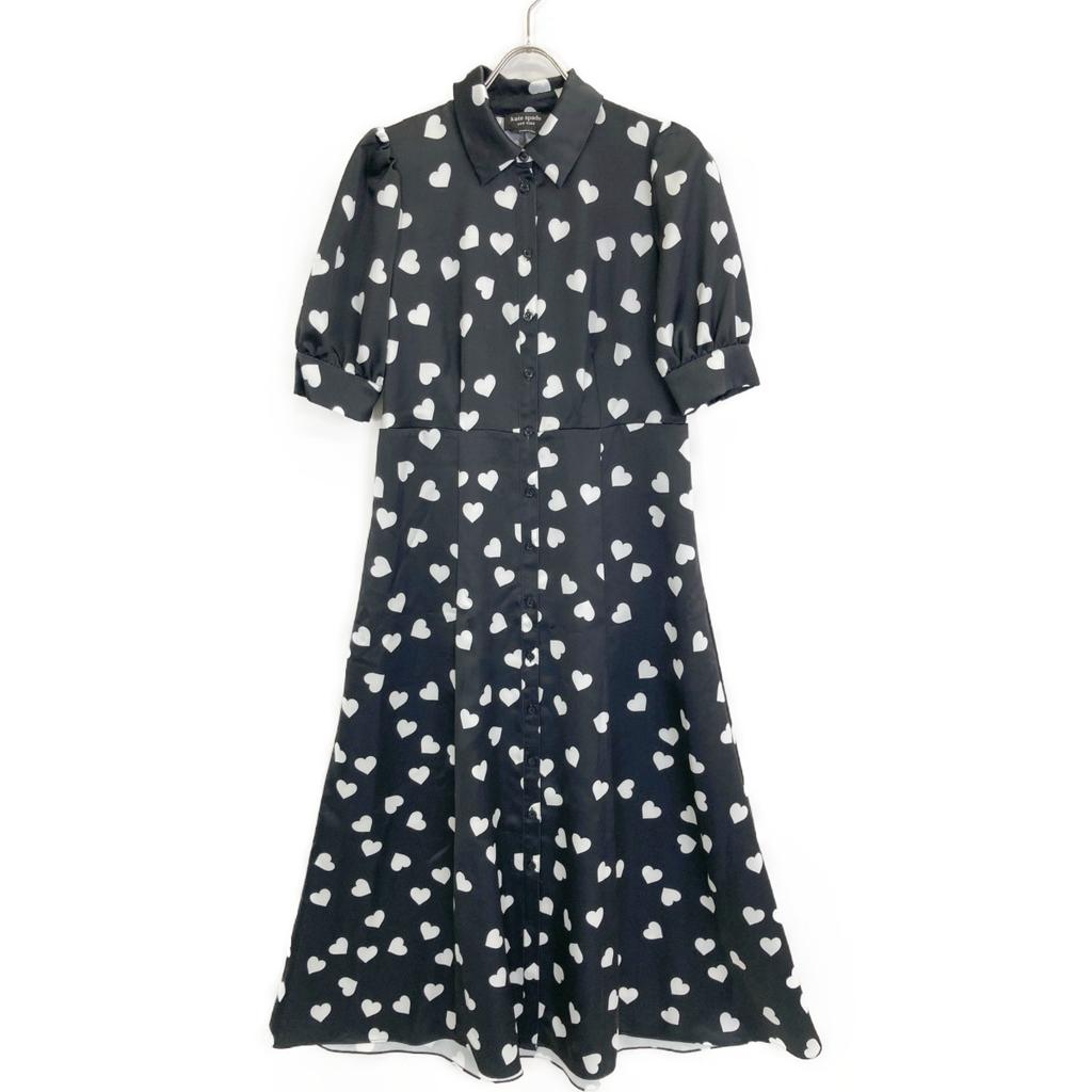 Kate Spade Black Scatter Heart Shirt Dress Dress 4 blackUsed