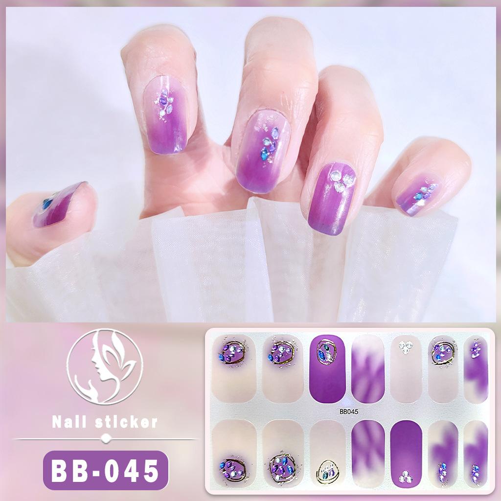 BB 5D No-Bake Gel Nail Sticker Light Therapy Nail Film Nail Sticker Full 3D Hot Gold Wearing Nail Sticker