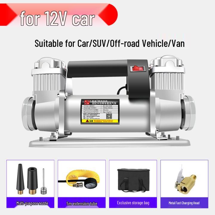 Jumu 480W High-Power Double Cylinder All-Metal Car Inflator for Off-Road and Sand Play