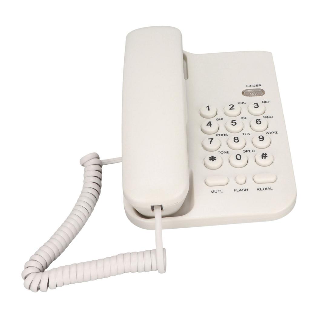 Nástěnný drátový telefon Rebroadcast Vodotěsný Prachotěsný Bílý šňůrový telefon se sluchátkem